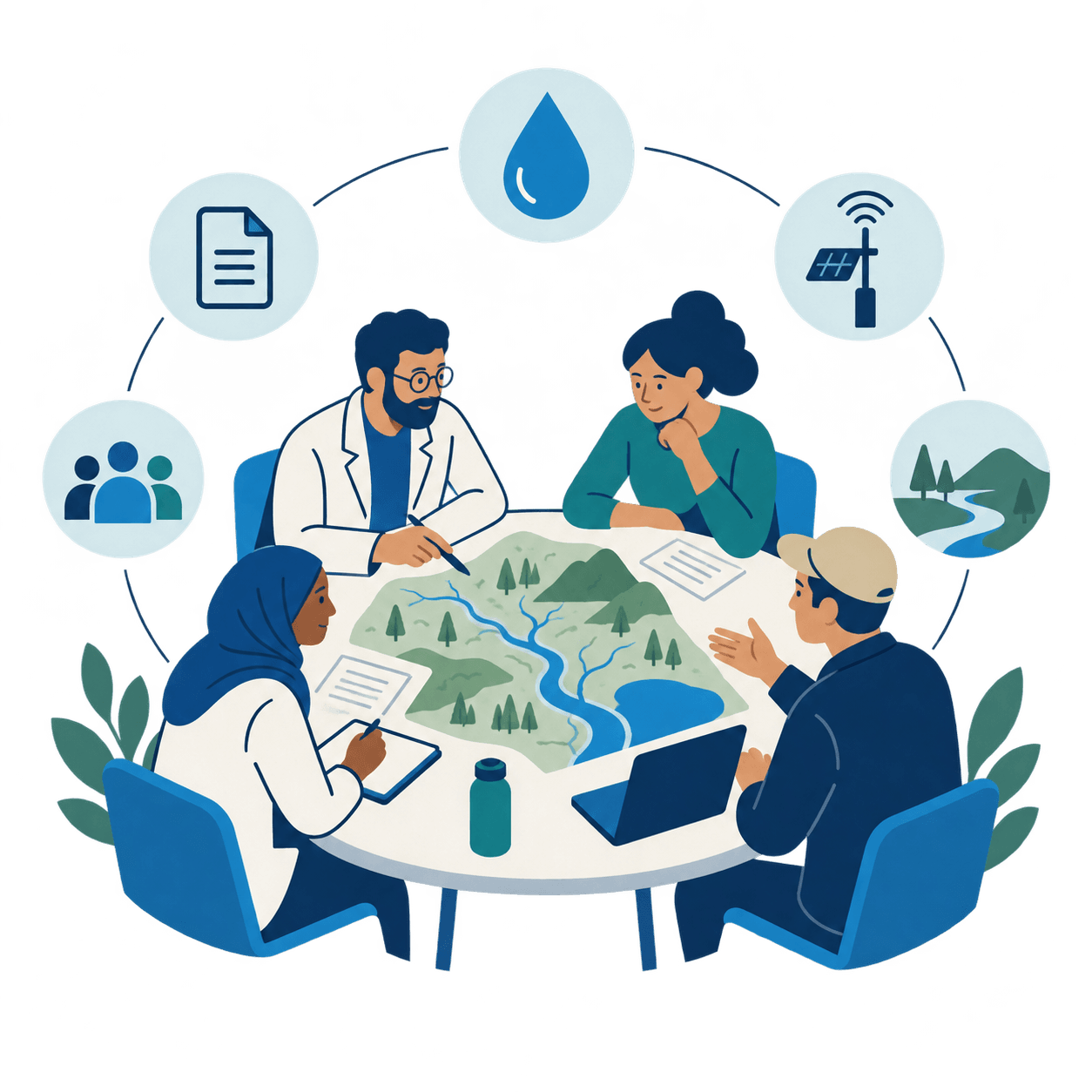 Researchers working together